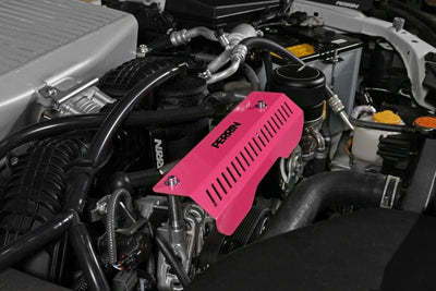 Perrin Performance [15-25 Subaru Impreza, 18-25 Crosstrek, 20-25 Legacy, 22-25 WRX and Outback] Pulley Cover | Short Version - Works w/AOS System - Hyper Pink