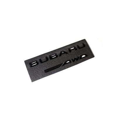 Racing Art Subaru Symmetrical AWD Trunk Emblem - Black/Red/Neon Yellow/White [Universal, Including WRX / STI / Forester / Crosstrek]