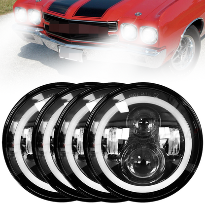 4x Round Projector LED Halo Headlights 5.75"