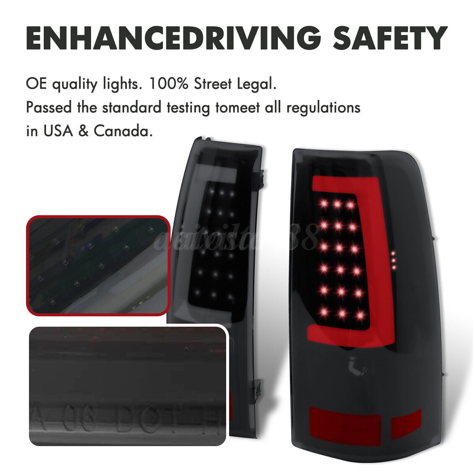 2003-2006 Chevrolet Silverado 1500 LED Tube Smoke Tail Lights