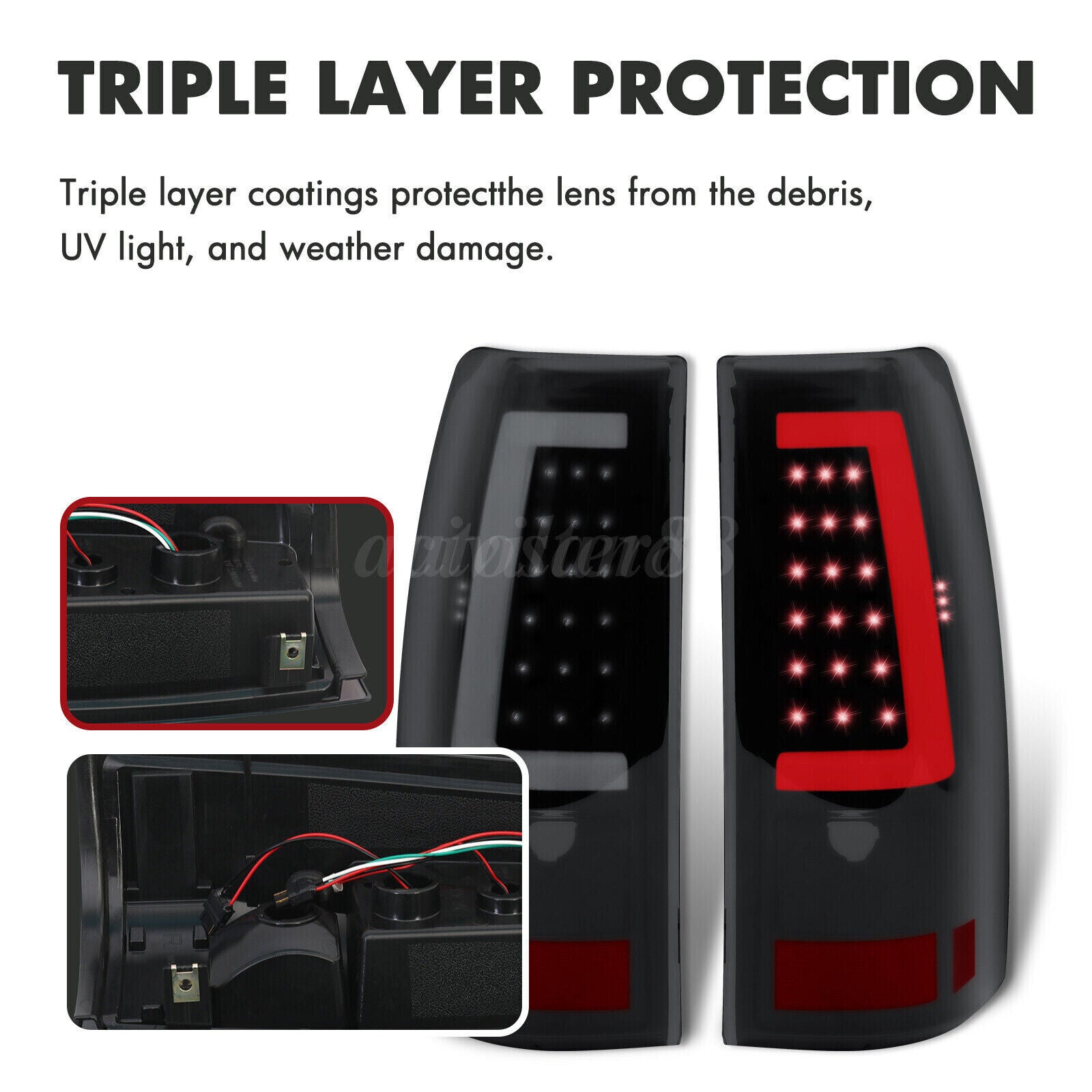 2003-2006 Chevrolet Silverado 1500 LED Tube Smoke Tail Lights