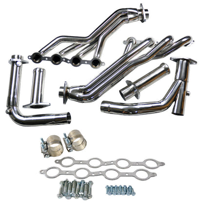 SPDZ1 Long Tube Headers with Y-Pipe | Chevy Silverado / Suburban / Tahoe / GMC Sierra / Yukon (2007–2014) 4.8L / 5.3L / 6.0L / 6.2L – Full Polished Stainless Steel