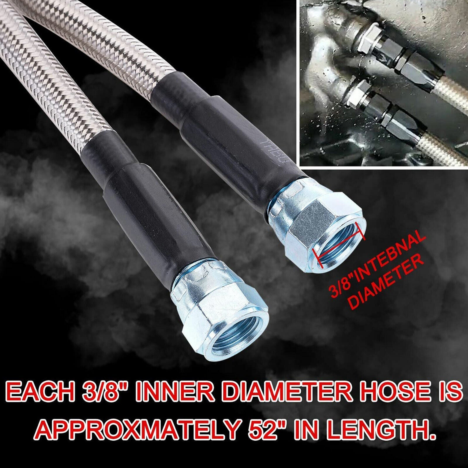 For GM Chevy 1996 &Newer 4L80E Flexible SS Braided Transmission Cooler Hose Line