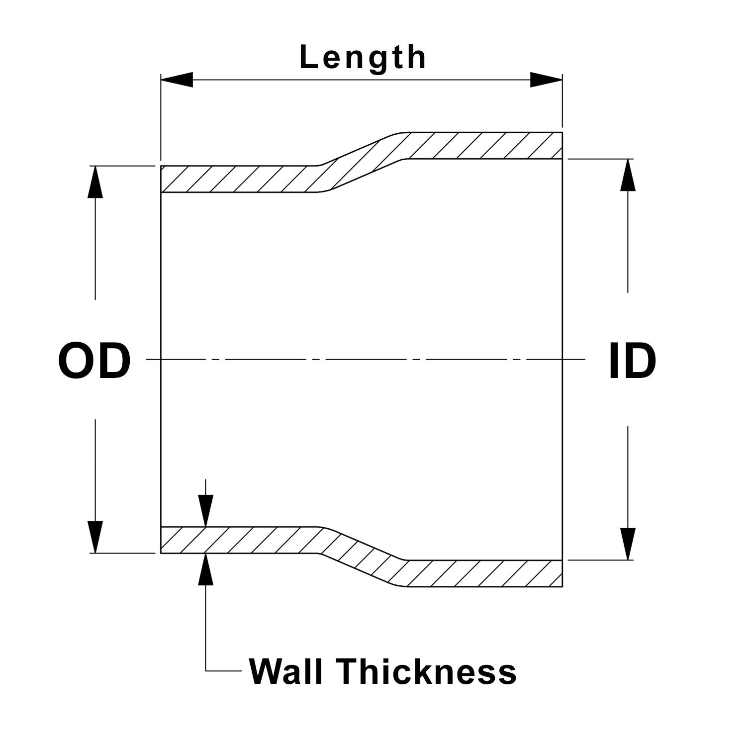 HPS Performance Products HPS 2-1/2" OD to 2-1/2" ID, 6061 Aluminum Slip Fit Transition Reducer Tube Joiner, 4" Long
