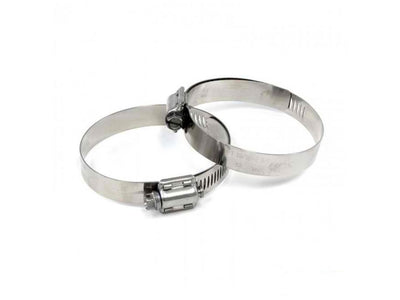 HPS Performance Products HPS Stainless Steel Worm Gear Liner Hose Clamp SAE 80 2pc Pack 4-5/8" - 5-1/2" (117mm-140mm)