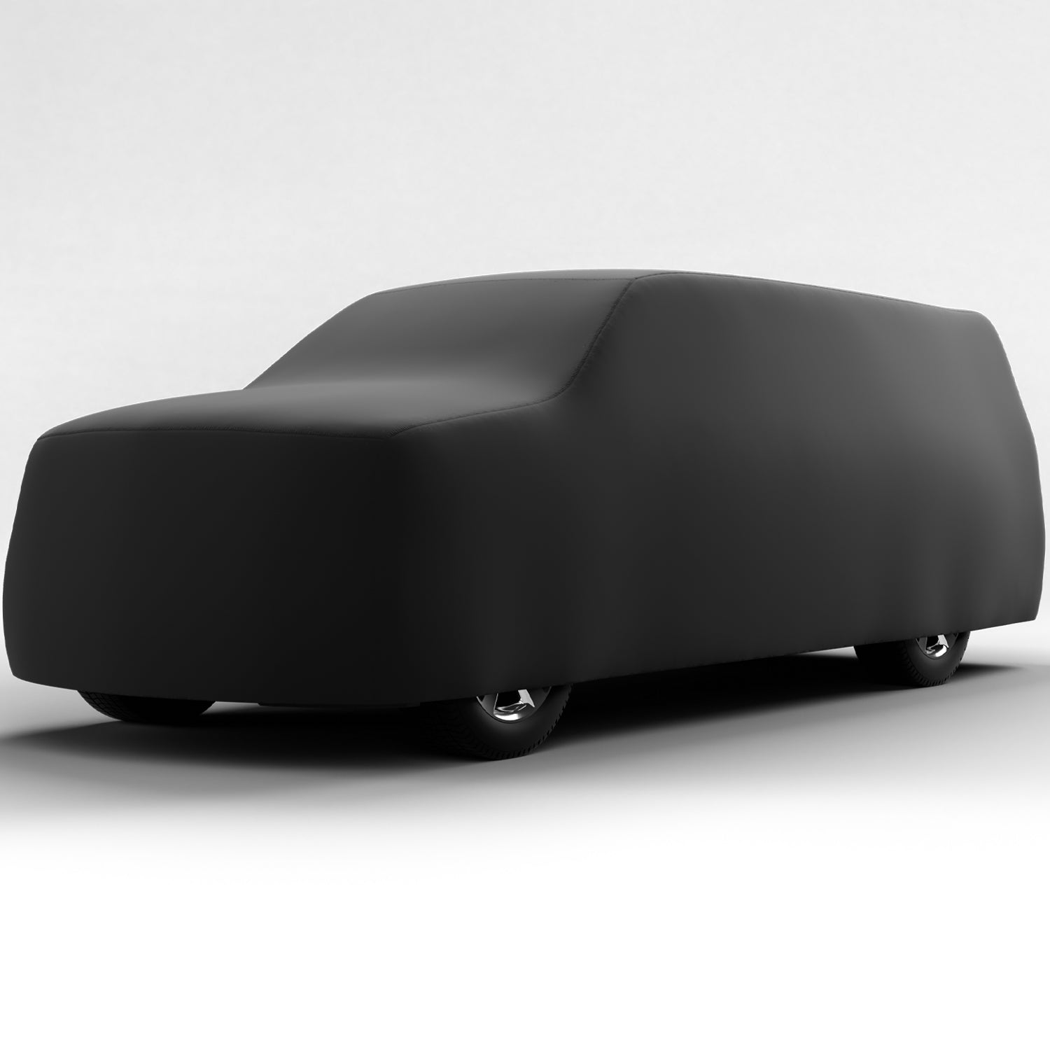 Black Satin BL - Black Car Cover for Rivian R1T 2026 Crew Cab Pickup 4.5 Feet Bed with Camper Shell
