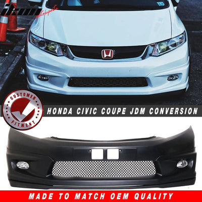 2012-2013Â Honda Civic 2Dr JDM Front Bumper Mug Lip Conversion Foglight