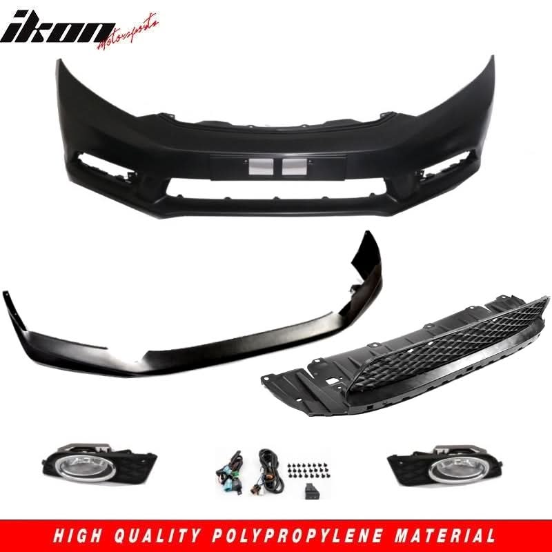 2012-2013Â Honda Civic 2Dr Front Bumper MD Lip Conversion Foglight PP