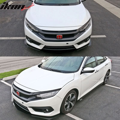 2016-2018Â Honda Civic Sedan IKON Front Rear Bumper Lip Side Skirts
