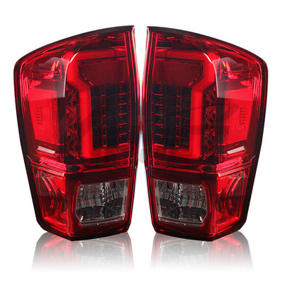 Winjet 2016-23 Toyota Tacoma LED Tail light - Red/Clear